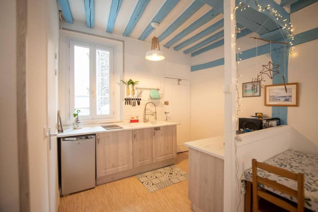 דייפ Blue Appartment With A Fireplace מראה חיצוני תמונה